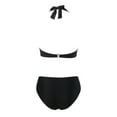 thumbnail image 2 of Gibobby Traje de Baño Sexy Bikini 2023 Traje de baño dividido para mujer Bikini Estampado de hojas Cuello colgante Traje de baño con cuello en V(Negro,XL), 2 of 5