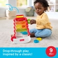 thumbnail image 2 of Fisher-Price Drop Through Rock-a-Stack Baby & Toddler Developmental Activity Toy, 5 Coins, 2 of 6