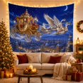 thumbnail image 3 of Golden Carriage Flying Over a Christmas Village, Dreamy Fantasy Style for Festive Decor Lovers, Festive Wall Art, Christmas Gift, Tapestry Wall Hanging for Living Room and Entryway, 3 of 7