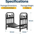 thumbnail image 5 of SPECSTAR 16.5 in Decorative Firewood Storage Log Rack with Bear Pattern, Solid Wrought Iron Fireplace Wood Holder Stacker, Indoor Outdoor Waterproof Rustproof, 5 of 8