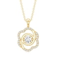 thumbnail image 2 of Rosec Jewels Lab Created Diamond Flower Necklace Pendant, with Chain - Ready to Gift for Birthday, 10K Yellow Gold, 2 of 6