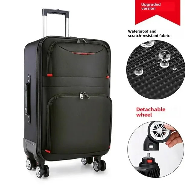 Maleta con ruedas desmontable, equipaje impermeable, bolsa de viaje de mano, juego de equipaje rodante Oxford de gran capacidad, cubierta de carrito con contraseña