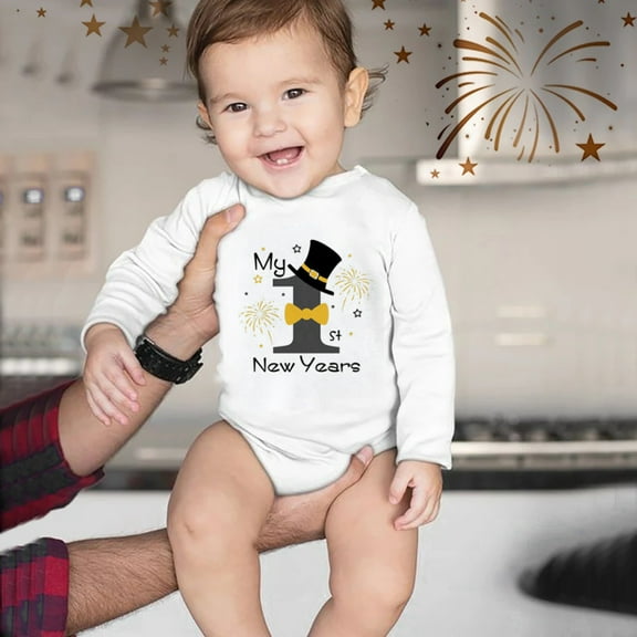 Baby Romper My First New Year Clothes Baby Boy Girl New Year Outfits Letter Print Romper Jumpsuit Outfits Set