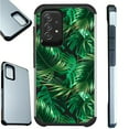 thumbnail image 1 of Compatible with Samsung Galaxy A52 Hybrid Fusion Guard Phone Case Cover (Black Tropical Leaf), 1 of 1