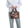 thumbnail image 3 of Horeoi Flower Crown Cat Pattern Lunch Bag for Work Picnic Travel Use Thermal Tote with Front Pocket for Women Men Students, 3 of 7