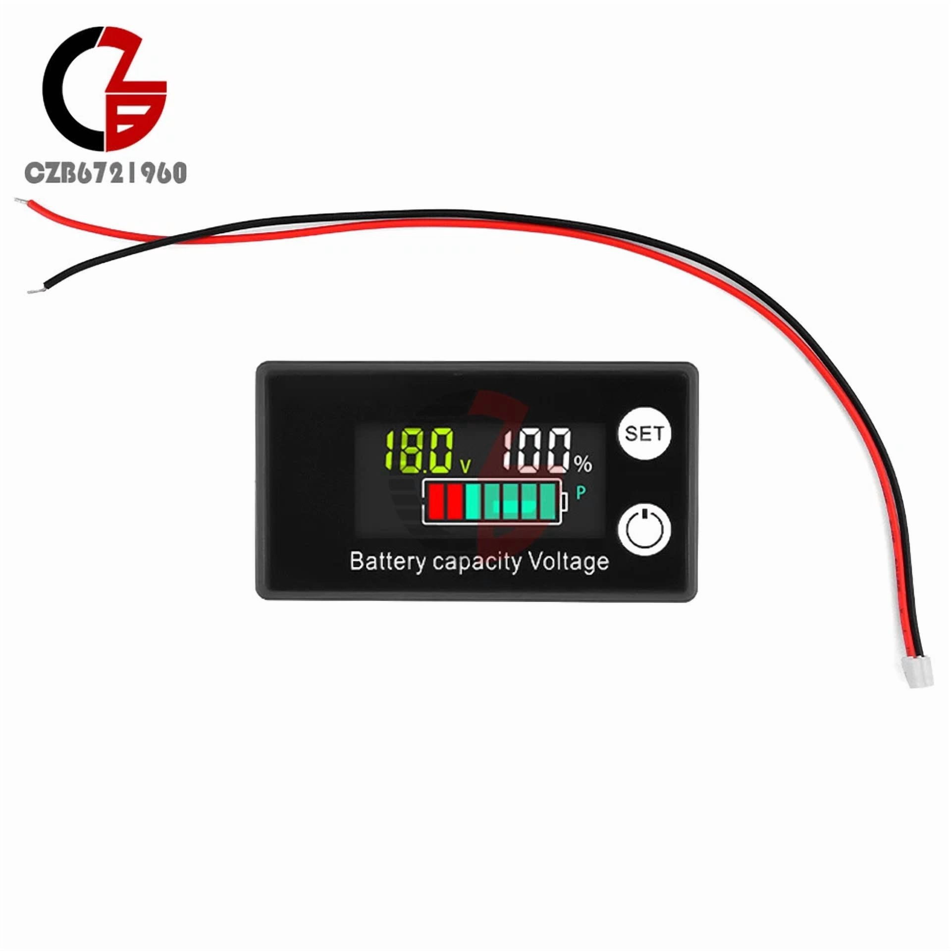 CRESTIN- 2Pcs Digital Dc Panel Meter Voltage Meter Battery Power Indicator 2-Wire 8V-100V