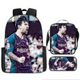 thumbnail image 1 of Soccer Star Printed Backpack Three-piece Set, Youth School Bag, Student Backpack-SinKeeU, 1 of 4