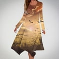 thumbnail image 2 of Long Dress with Sleeves,Summer Casual Dress,Ladies Fashion Printed Long Sleeved Round Neck Casual Irregular Dress, 2 of 5