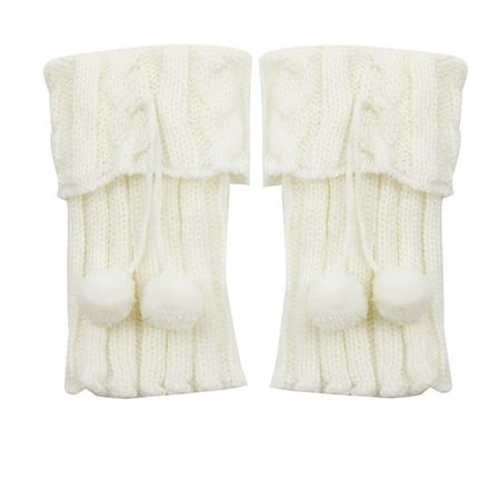 

YWDJ Leg Warmers for Women 80s Lady Leg Sets Pile Of Socks Autumn And Winter Keep Warm Wool Sock Knitting Foot Cover White free