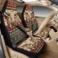 thumbnail image 2 of Xoenoiee Aztec Deer Dreamcatcher American Tribal Print Car Accessories Set of 5, Auto Front Seat Protectors Cover with Seat Belt Cover and Car Armrest Cover, PU Leather Auto Interior Accessories, 2 of 7