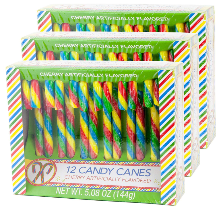 Candy Cane Cherry Flavored 12 Pieces in Each Box Net 5.08 Oz Pack