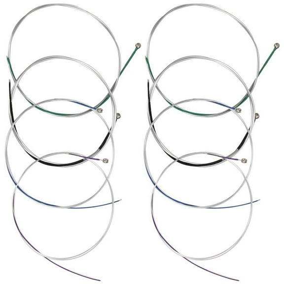 FRCOLOR 8Pcs Silver Nickel Plated Steel Core Violin Strings for Music Practice 14Inch