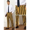 thumbnail image 5 of Unique Bargains Men's Striped Dress Pants Big & Tall Flat Front Business Trousers 38 Yellow Black, 5 of 6