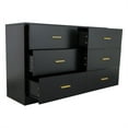 thumbnail image 2 of Kepooman 6-Drawer Dresser, Chest of Drawers with Golden Handle, Nursery Dresser for Living Room, Black, 2 of 7