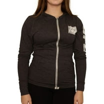 UFC Womens Distressed Logo Hoodie Sweatshirt, Grey, Small