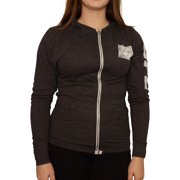 UFC Womens Distressed Logo Hoodie Sweatshirt, Grey, Medium