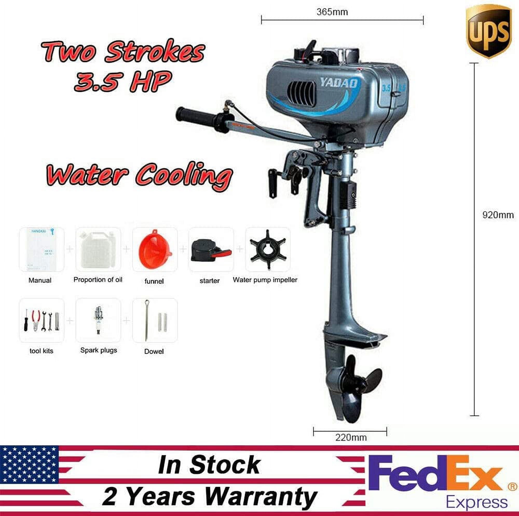 Miumaeov YADAO 3.5HP 2 Stroke Outboard Motor Inflatable Fishing Boat Engine with CDI Water Cooling
