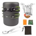thumbnail image 1 of Juego de utensilios de cocina al aire libre Camping Picnic Portátil Cocinar Potilla Pan 2-3 personas Montañismo Reutilizable Aluminio Aleación Estufa Burner Green Inevent OD003577-02, 1 of 7