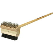 FMP 133-1657 24" Double Head Texas Grill Brush® Jr. with Coarse Scraping and Medium Brush Bristles