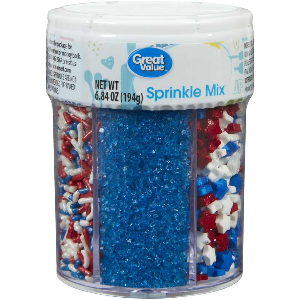 Great Value 6Cell Patriotic Sprinkles Mix, 6.84 oz.