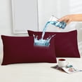 thumbnail image 1 of Amorosa 2 Piezas Fundas de Almohadas Impermeable Protectores de Almohada Suaves y Acogedoras para el Hogar Dormitorio Hotel VinoTinto Estándar-50*80cm, 1 of 7