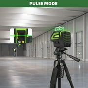 Green Self-Leveling Laser Level, 197Ft Cross Line Laser Level Tools with 2 Plumb Dots, Li-ion Battery & 360° Magnetic Pivoting Bracket