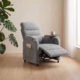 thumbnail image 1 of Sillón Reclinable Eléctrico Easy Living Nero Gris Claro de Tela con Mesa Lateral, Bolsillo Organizador y Reposapiés, 1 of 11