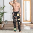 thumbnail image 5 of Uemuo Vegetable Quiche Pattern Men's Wide Leg Palazzo Lounge Pants with Pockets Light Weight Loose Comfy Casual Pajama Pants-Small, 5 of 9