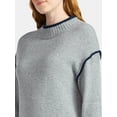 thumbnail image 3 of Time and Tru Women's Tipped Sweater Dress, Midweight, Sizes XS-XXXL, 3 of 4