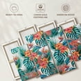 thumbnail image 6 of Elephant Stock Tropical Foliage And Flowers Wall Art - Horizontal Multi Panel Canvas - Living Room Wall Decor - Decor Elements Multi Panel - Teal And Orange Decor - 36" x 22", 6 of 8
