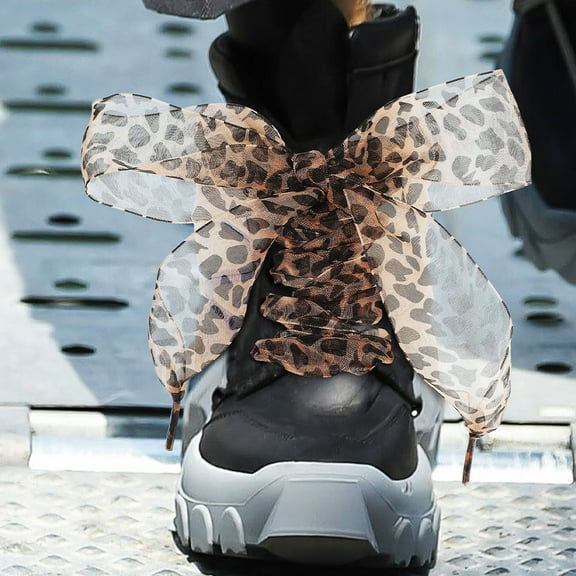 SWETRACE Colored Printed Flat Shoelaces 1 Pair Leopard For Everyday Wear And Parties In Cute Design