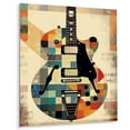 thumbnail image 2 of Designart "Cubist Interpretation of a Guitar" Music Metal Art Living Room, 2 of 5
