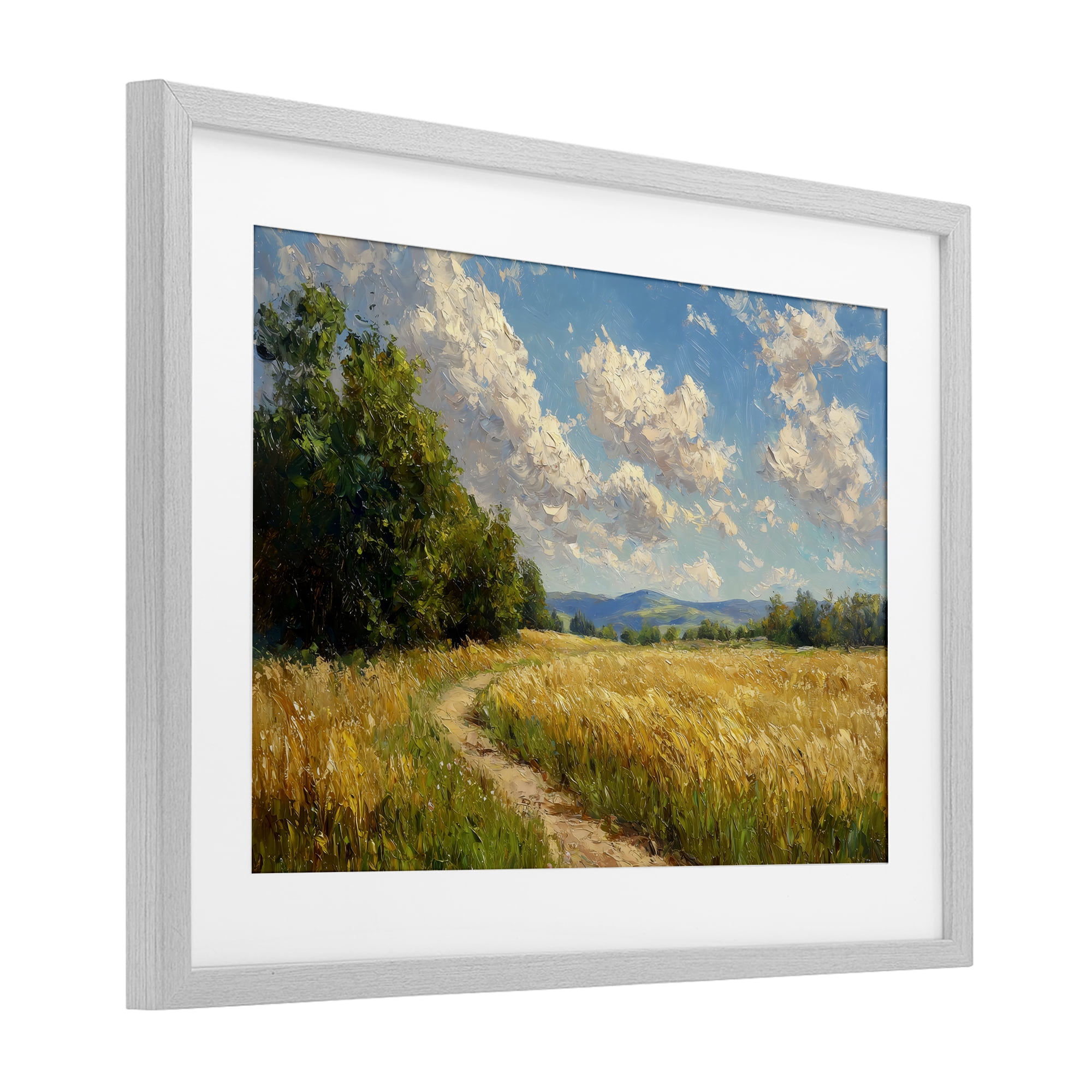 Stupell Industries Winding Path Through Wheat Field Gray Framed Print Under Glass, design by Creative Studio