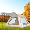 thumbnail image 2 of All-Season Double-Layered Oxford Cloth Camping Tent with Fiberglass Poles - Instant Setup, Windproof & Rainproof (1000mm Waterproof), UPF 50+ Sun Protection, 2 Doors & 2 Windows, Includes Floor Mat,, 2 of 5