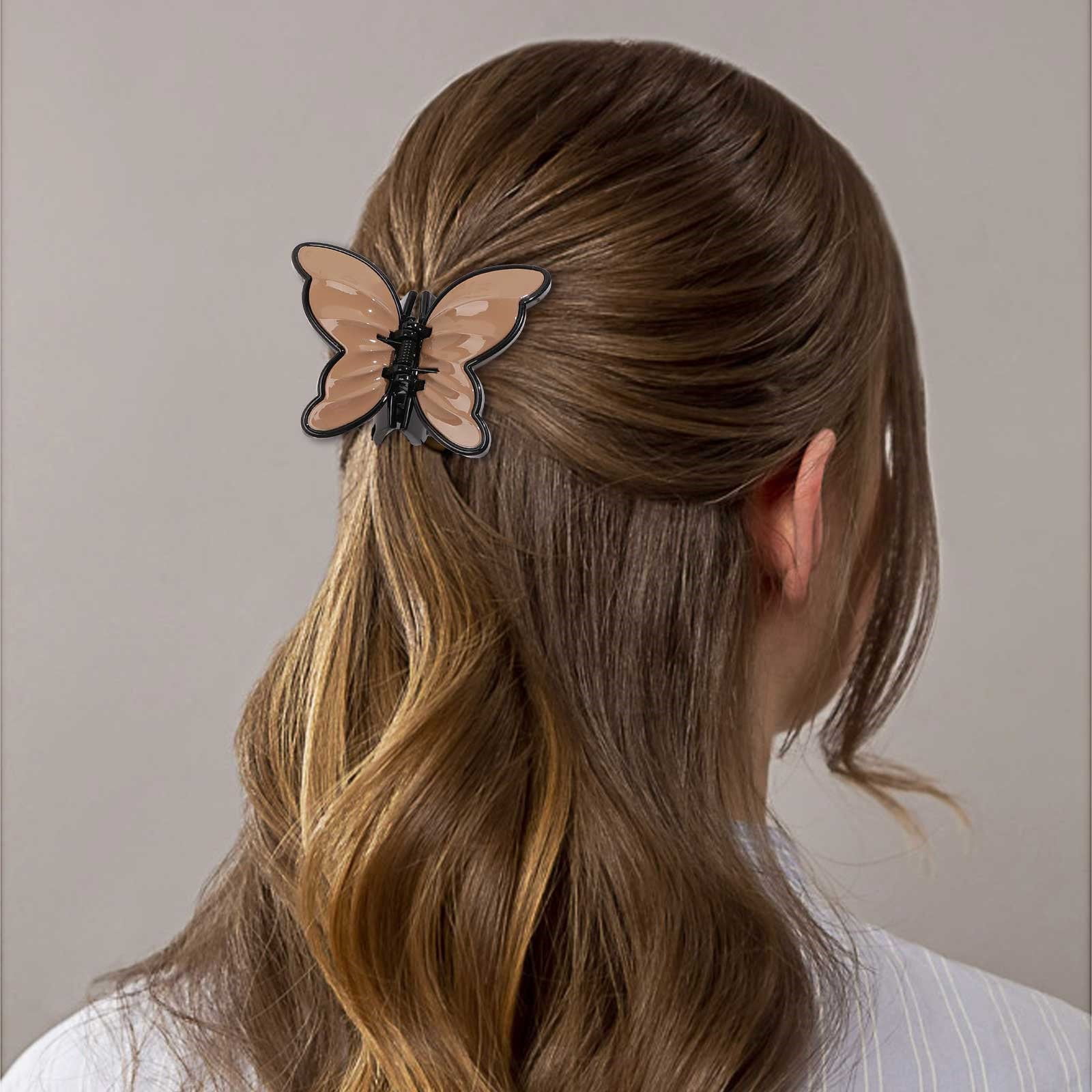 ASEIDFNSA Kids Barrettes for Hair No Slip Barrettes for Fine Hair Butterfly Clip for Women Butterfly Hair Clips for Girls Butterflies Clips for Thick Hair Matte Cute Hair Claws Butterfly Hair Accesso
