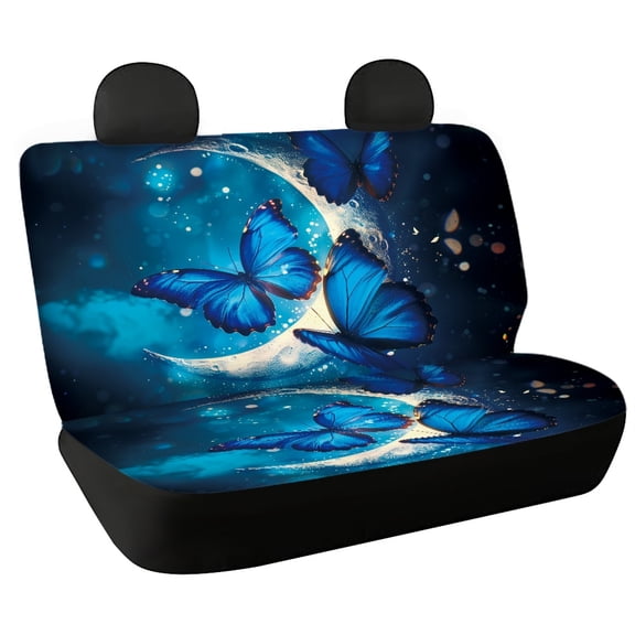 Uourmeti Butterfly and Moon Pattern Car Seat Covers with Truck SUV, Non-Slip Washable Backrest Protection Covers(2pcs)