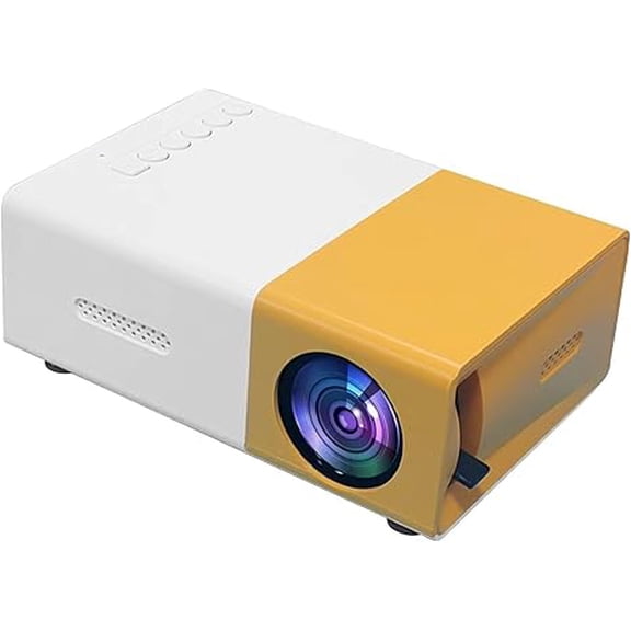 Projector for Bedroom and Home Theater, YG300 Portable Mini Projector Supports 4K HD, Movie Projector for Kids and Family, EU Plug with Adapter Option