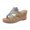 Blue, variant on Women's Summer New Fashion Thick Bottom Rhinestone Slippers Comfortable Hollow Fish Mouth Wedge Sandals Summer Sandals for Women Black 43