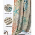 thumbnail image 6 of Teal Red Coastal Blackout Curtains for Bedroom - 84 Inch Long Light Blocking 2 Panels Set, Nautical Seahorse Beach Coral Starfish Beige Thermal Living Room Drapes Grommet Window Curtains 52"x84", 6 of 8