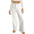 thumbnail image 4 of Pantalones vaqueros Astylish para mujer, elásticos, cintura alta, color blanco, 4 of 6