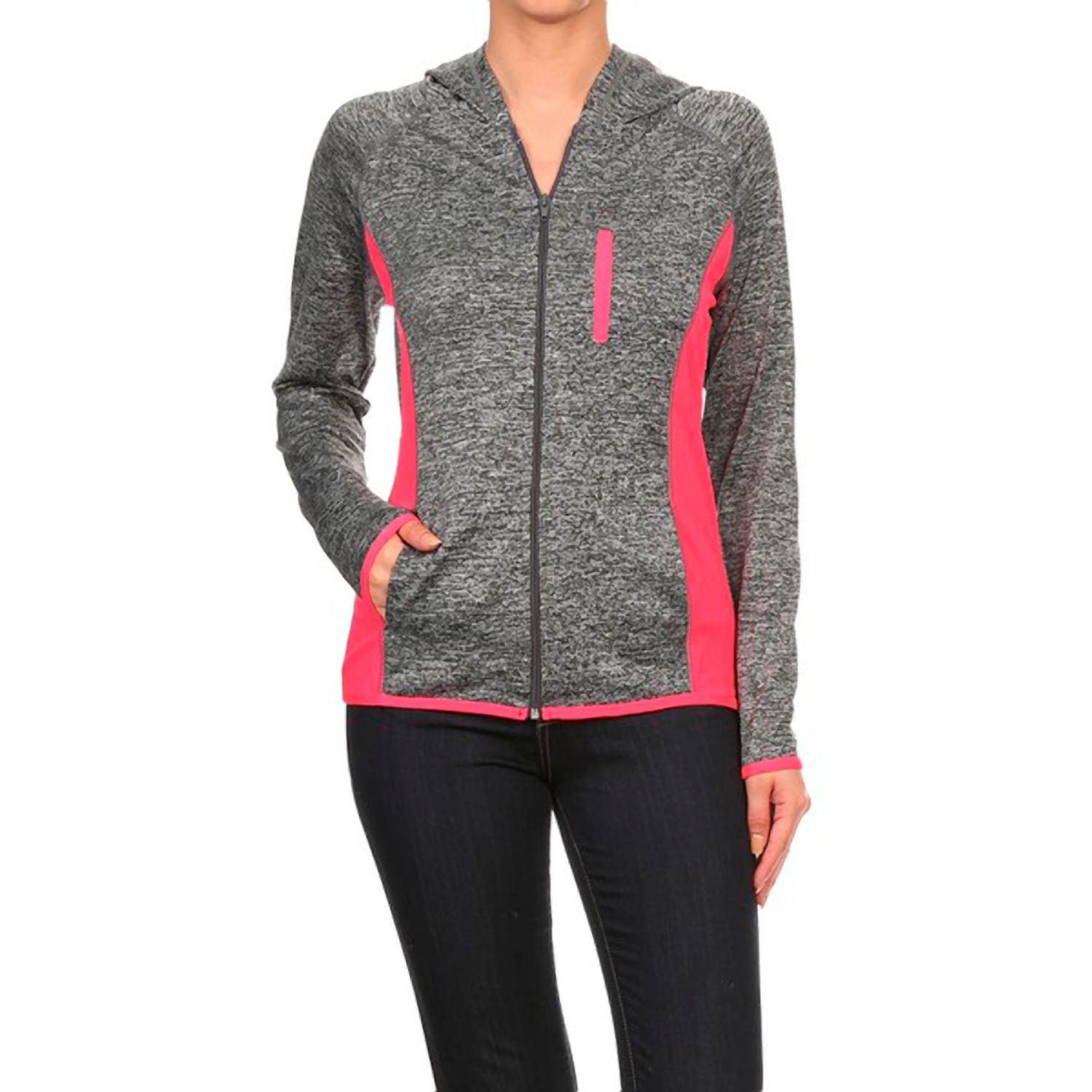 Women's active wear zip up jacket with hoodie Walmart Canada
