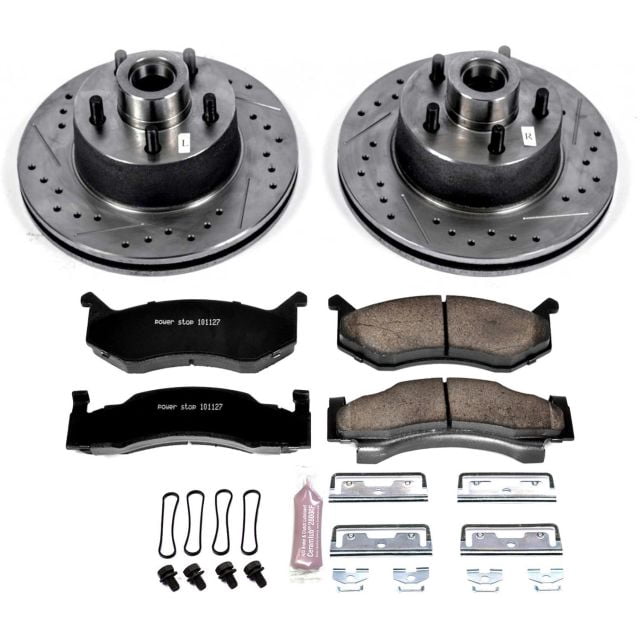 PowerStop Front Z23 Evolution Sport Carbon-Fiber Ceramic Brake Pad and Drilled & Slotted Rotor Kit Fits: CHRYSLER Select Models K8079