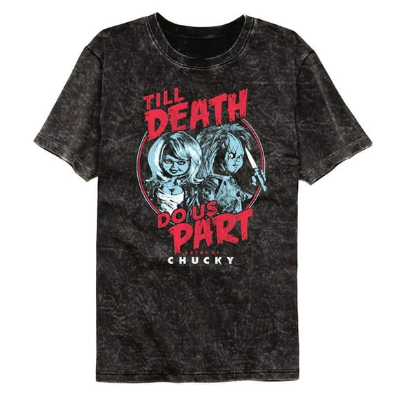 Chucky Child's Play Till Death Mineral Wash Black Adult T-Shirt S