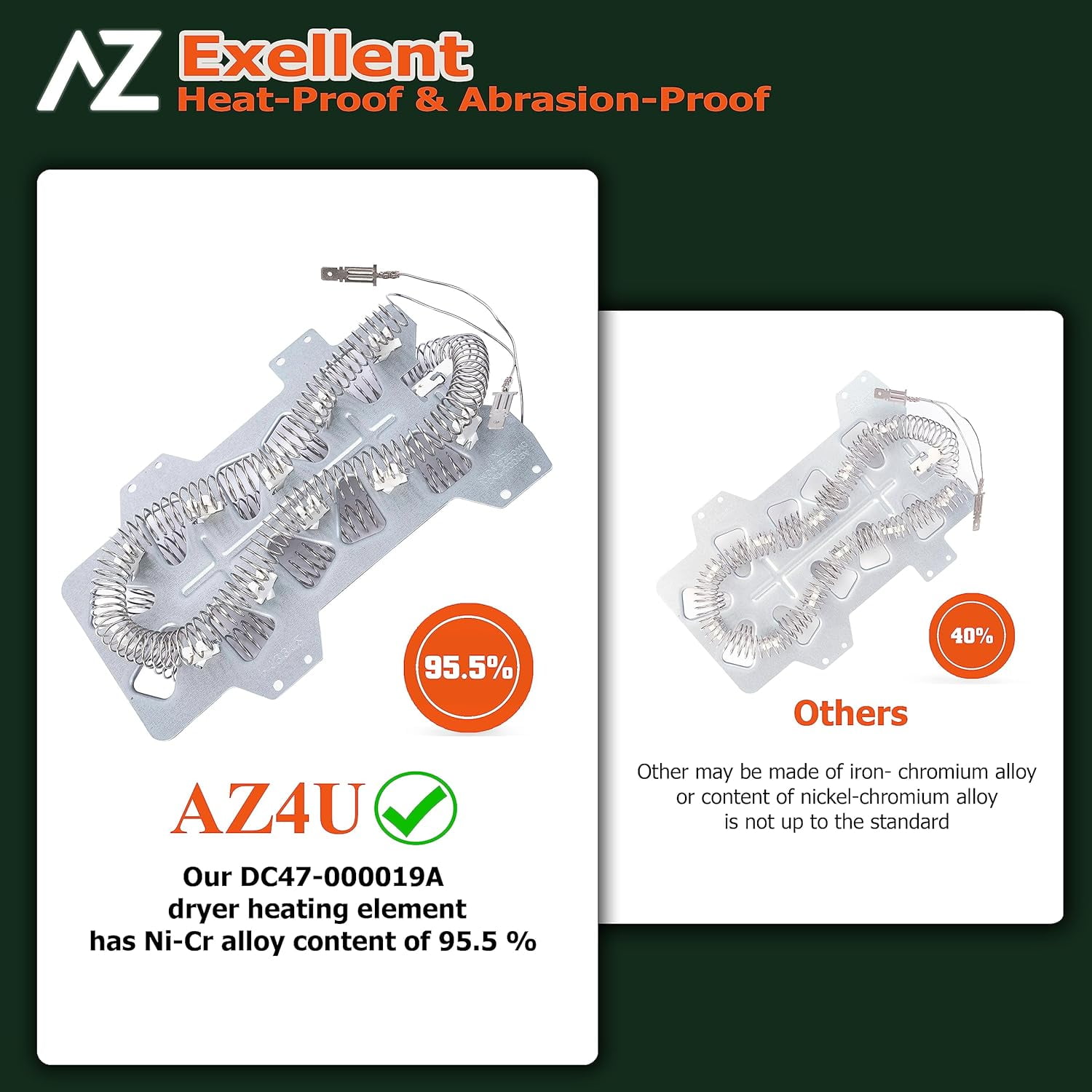 DC47-00019A 35001247 Replaces For Amana, Maytag, Samsung Dryer Heating Element With DC96-00887A DC47-00016A DC32-00007A DC47-00018A Thermostat,Thermal Fuse, Thermistor Kit