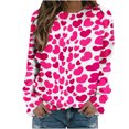 thumbnail image 1 of Chemises à Manches Longues pour Femmes de la Saint-Valentin, Décontractées, Surdimensionnées, Col Rond, Imprimées, Légères, Vêtements d'Automne, 1 of 4