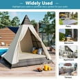thumbnail image 4 of Syngar Outdoor Patio Sunbed with Removable Curtain, All Weather PE Wicker Tent-Shaped Daybed with Beige Cushions and Colorful Pillows, Patio Furniture Set for Garden Porch Deck Poolside, 4 of 10