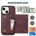 thumbnail image 5 of Allytech RFID Blocking Wallet Case for iPhone 14 Max 6.7" 5G 2022, Bling PU Leather Flip Folio Stand Card Slots Magnetic Snap Detachable Shoulder Strap Case for iPhone 14 Max, Winered, 5 of 10
