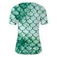 thumbnail image 4 of Trendfront Womens Summer V Neck Short Sleeve Tops Oversized Loose Fit Scale Tees Digital Graphic Printed Fashion T-Shirts, 4 of 5