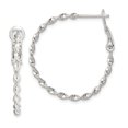 thumbnail image 1 of 925 Sterling Silver Twisted Omega Back Hoop Earrings, 1 of 6