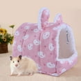 thumbnail image 4 of Visland Cozy Hamster Nest Semi-enclosed with Hanging Hook Cartoon Printed Comfortable Pet Bed for Cold Weather, 4 of 8